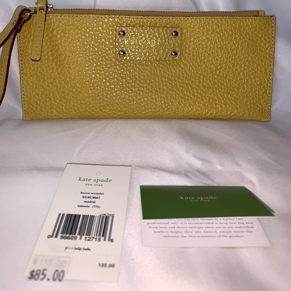 Kate Spade Becca Wristlet Mustard Color
